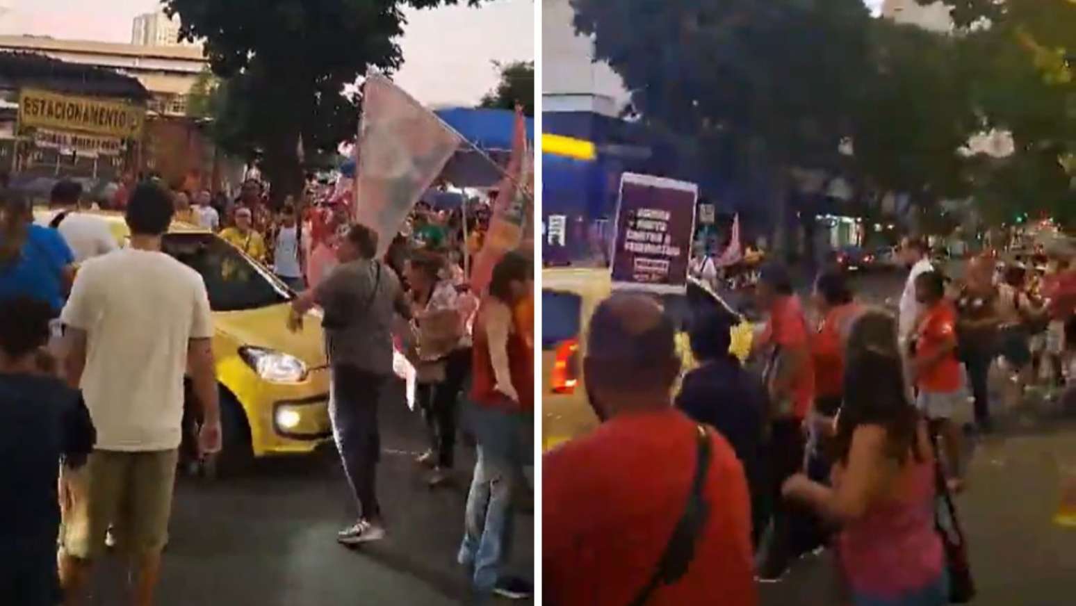 Motorista passou por manifestantes em alta velocidade e atropelou idoso
