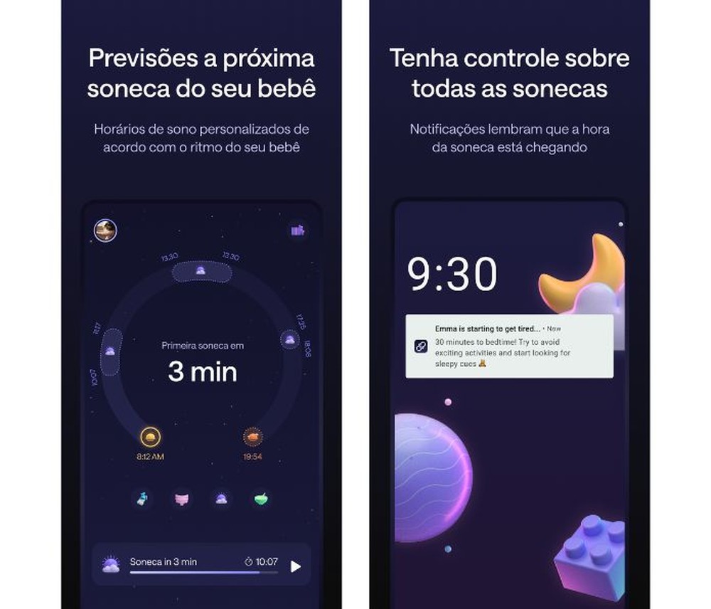 A previsão das próximas sonecas é uma das principais funções do Napper — Foto: Reprodução/Google Play Store