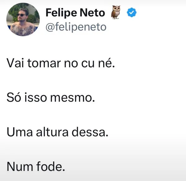 Felipe Neto se revolta com desabafo de Felca e dispara: “Tomar no c*” - destaque galeria