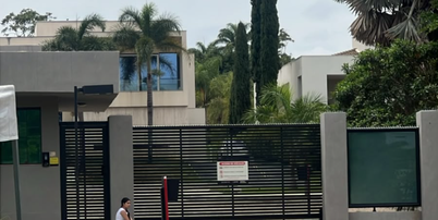 Entrada do condomínio de Flávio Bolsonaro em Brasília Foto: Davi Valadares/Terra