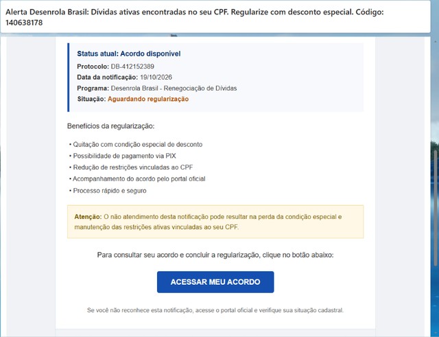 Golpe Desenrola Brasil: saiba identificar e-mails falsos de dívidas