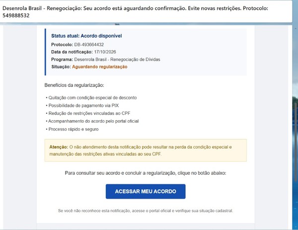 Golpe Desenrola Brasil: saiba identificar e-mails falsos de dívidas