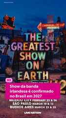Show do U2 é confirmado no Brasil em 2027
